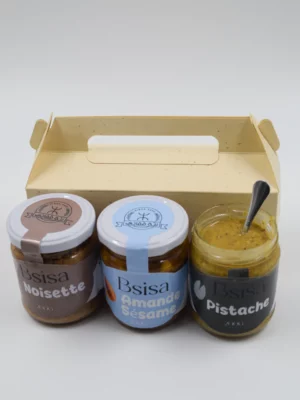 coffret trio de bsissa : Noisette, amande et pistache